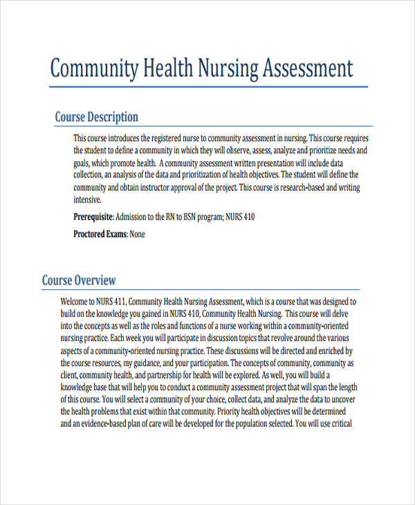 community health assessment assignment