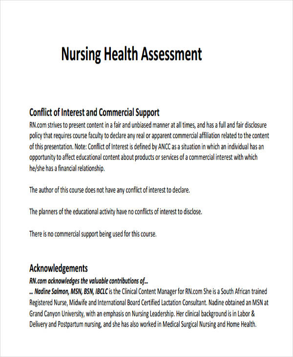 nursing health assessment