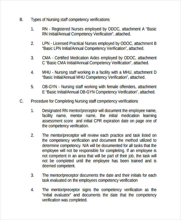 Nursing Staff Competency Assessment