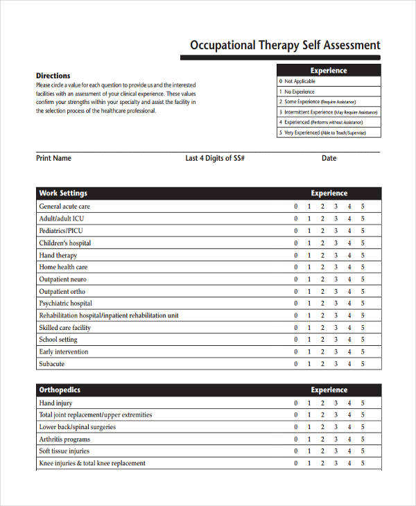 Self Assessment Examples 46 Samples In Pdf Doc Examples