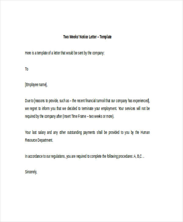 A Two Weeks Notice Letter Example from images.examples.com