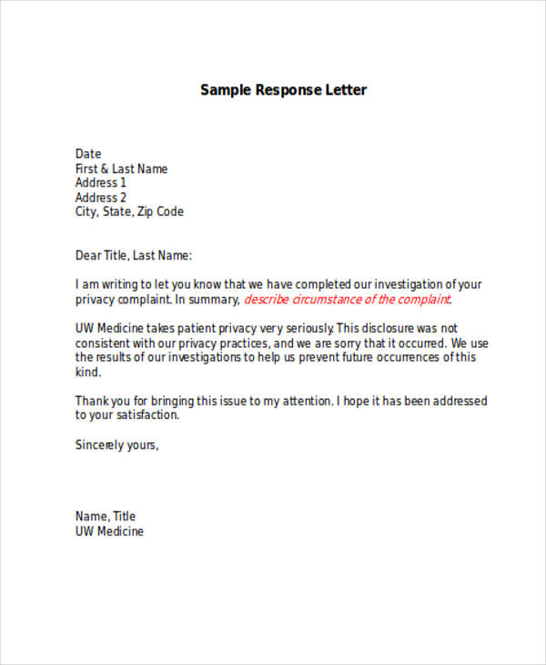 Free 8 Sample Complaint Letters In Pdf Ms Word