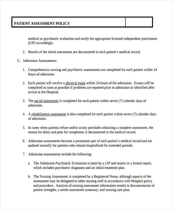 nursing assessment essay examples