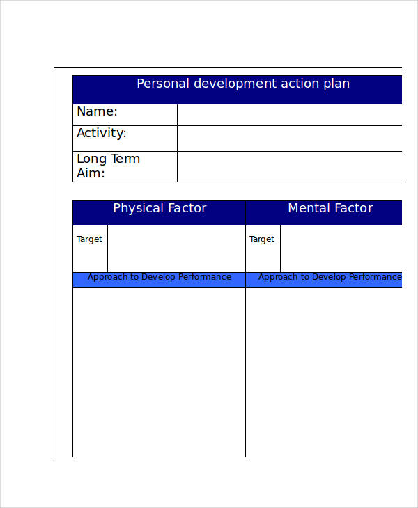 personal development action plan