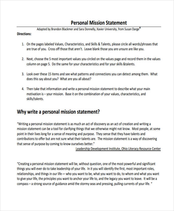 FREE 53+ Mission Statement Examples & Samples in PDF