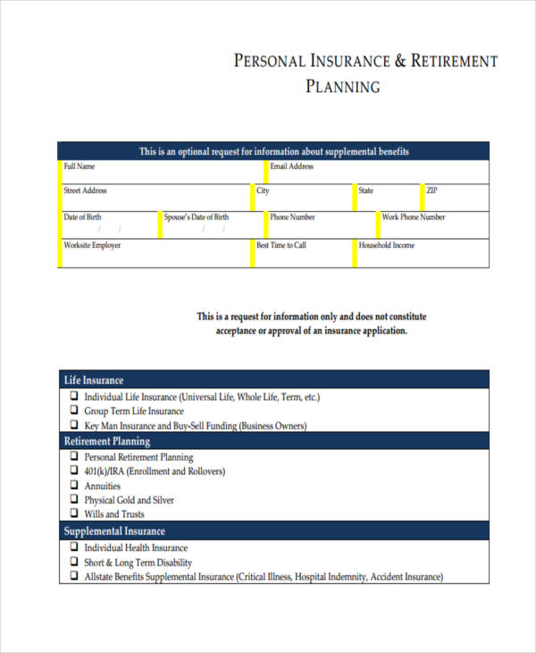 personal insurance retirement plan