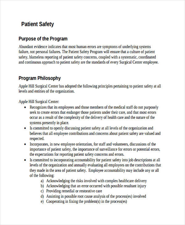 personal patient safety plan