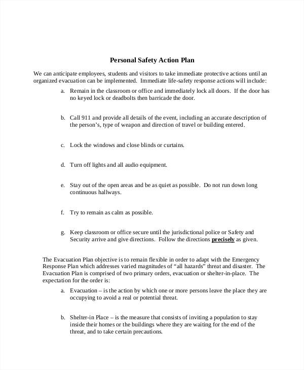 personal safety action plan