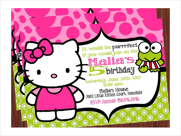 personalized hello kitty birthday invitation
