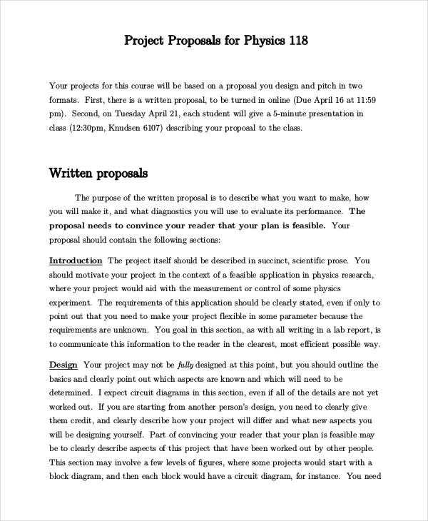 research proposal physics example