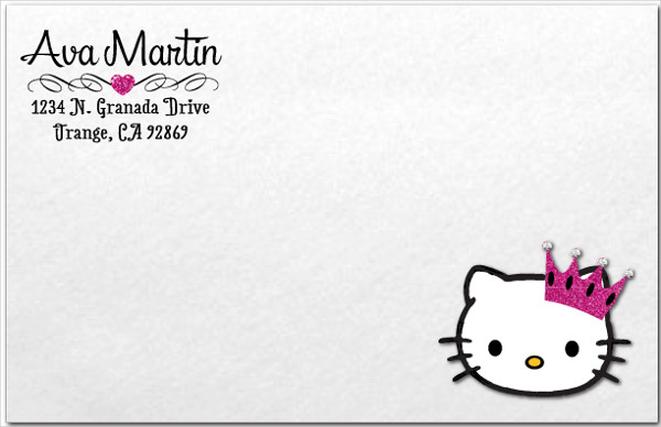 Princess Hello Kitty Invitation Envelope