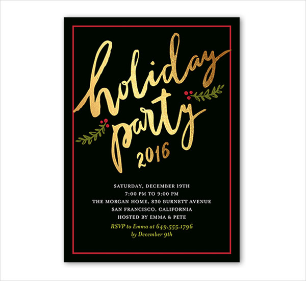 printable holiday party invitation