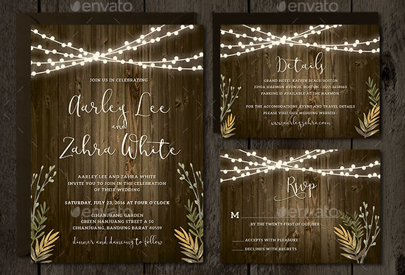 printable rustic wedding invitation