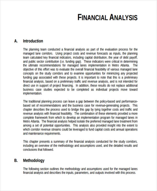 Financial analysis paper