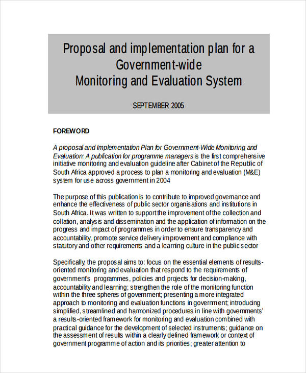 Sample Project Implementation Plan Template