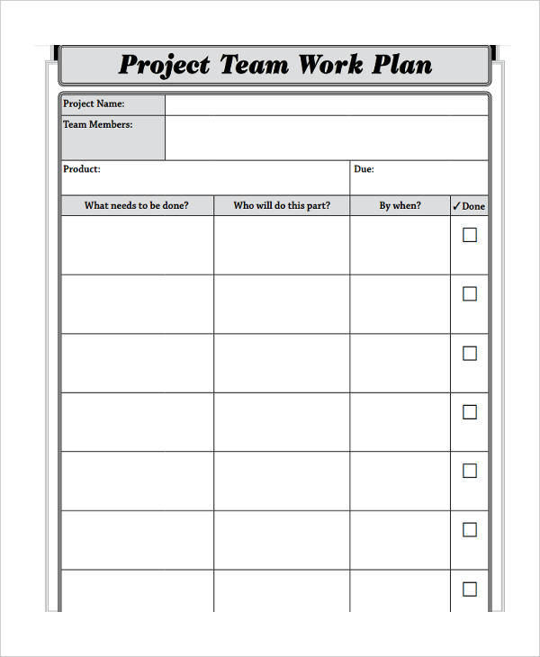 project team work plan