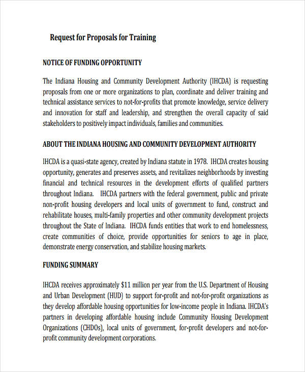 Request For Training Proposal in PDF