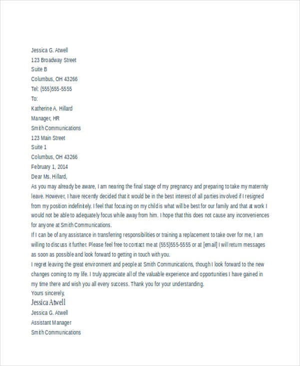 Resignation Letter Examples - 56+ in PDF | MS Word | Google Docs ...