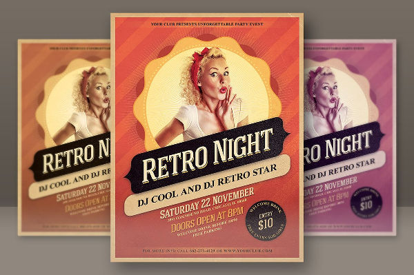 retro night flyer