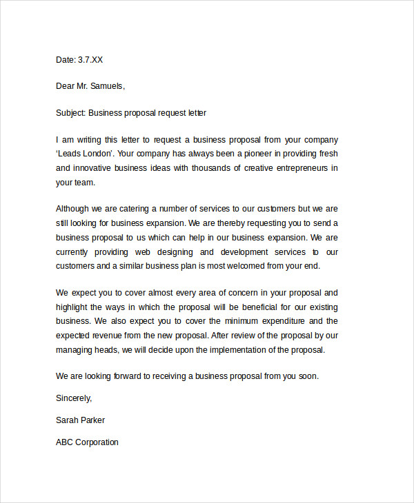 26+ Business Proposal Letter Examples - PDF, DOC  Examples