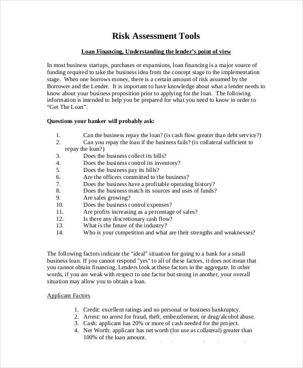 small business risk assessment