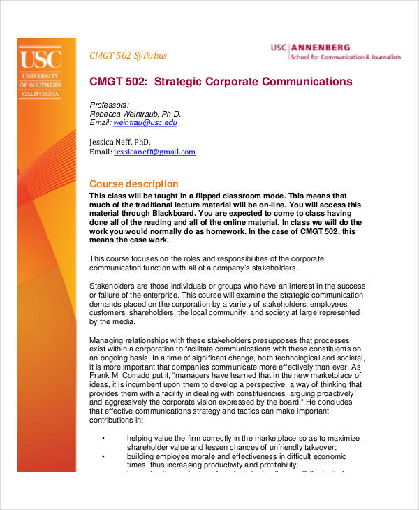 Strategic Corporate Communication Plan