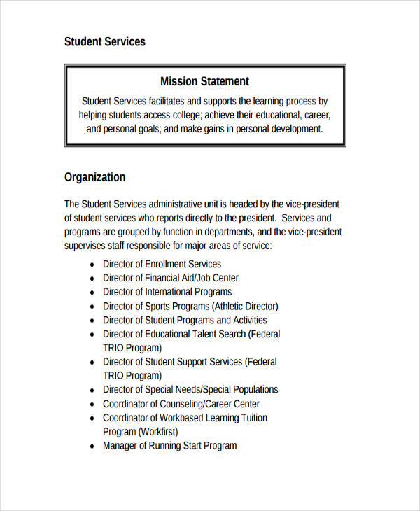 personal mission statement examples for college students