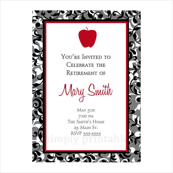 teacher retirement party invitation