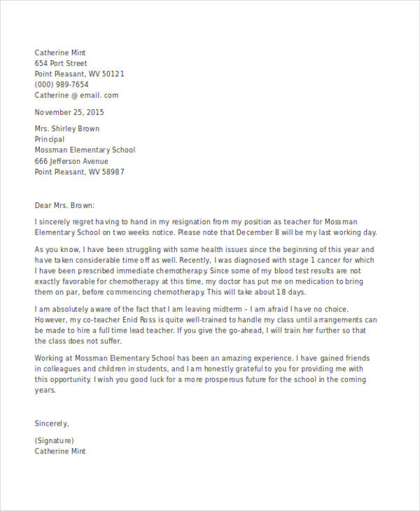 Two Weeks Notice Letter - 21+ Examples, Format, Word, Pages, Doc, PDF