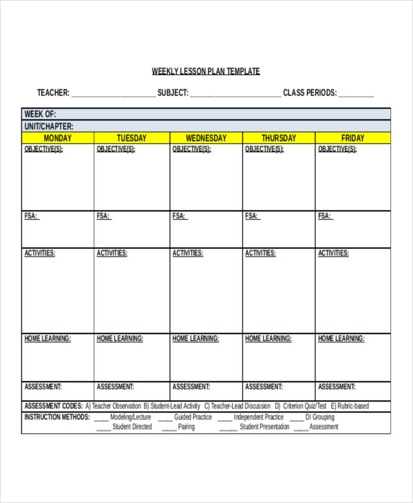 weekly-lesson-plan-template-for-elementary-teachers-for-your-needs