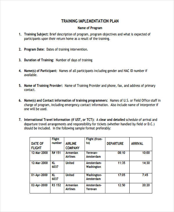 Implementation Plan 69 Examples Format How To Develop Pdf
