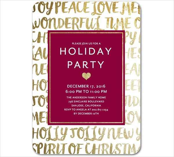 Unique Holiday Party Invitation