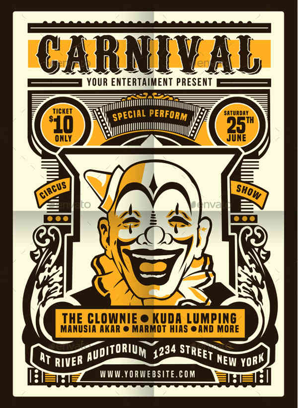 -Vector Vintage Circus Poster