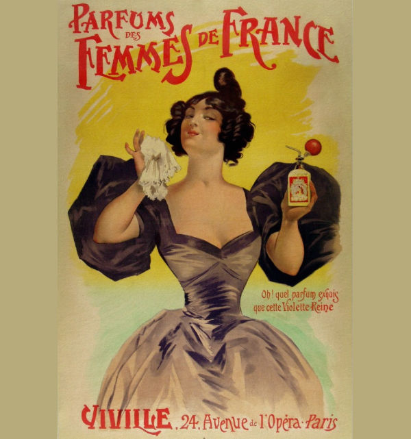 vintage perfume advertisement poster