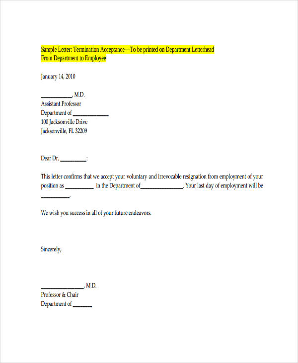 Termination Letter -77+ Examples, Word, Google Docs, Pages, How to ...