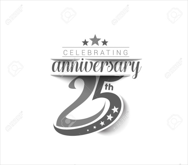 25th Wedding Anniversary Logo