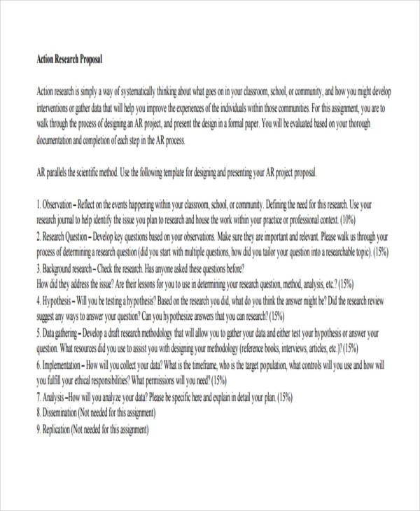 action research proposal format