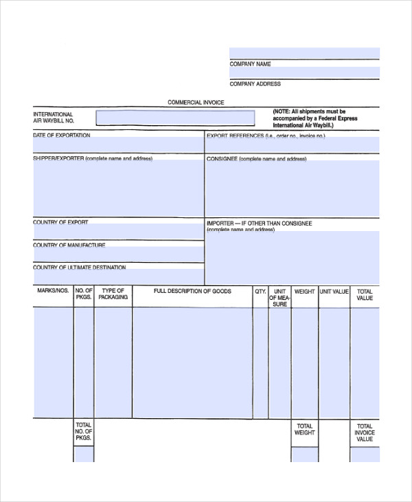 blank commercial form