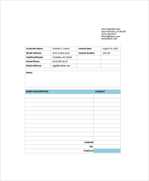 free 5 self employed invoice examples samples in pdf