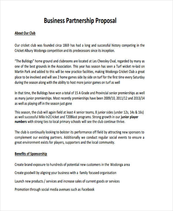 Partnership Proposal 28+ Examples, Format, Pdf Examples