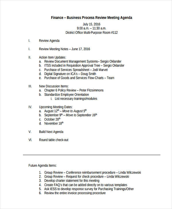 FREE 9 Business Meeting Agenda Examples Samples In PDF Examples