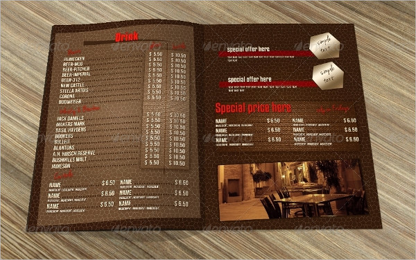cafe bar menu