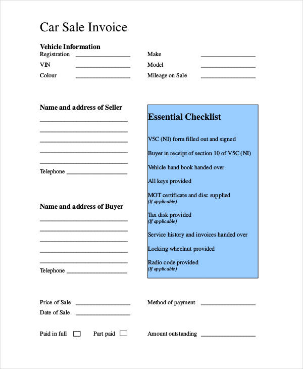 car sales invoice template
 car sales invoice template - Melo.in-tandem.co