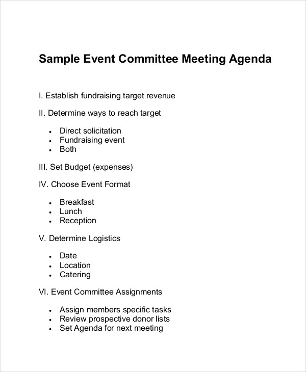 Free 9 Committee Agenda Examples Samples In Pdf Doc Examples