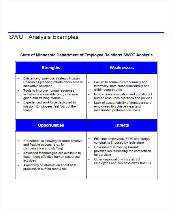 swot analysis for information technology company