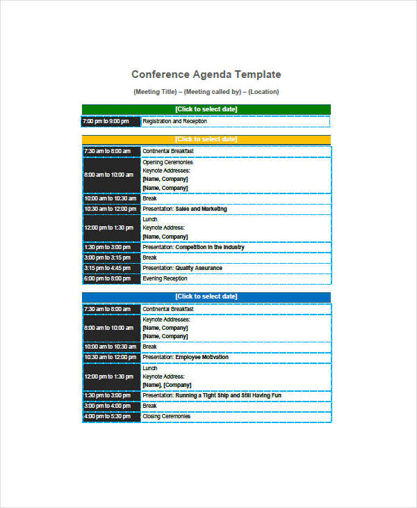 conference call agenda