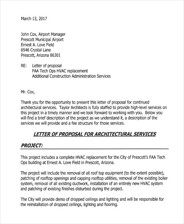 Sample Construction Proposal Letter For Your Needs Letter Template 