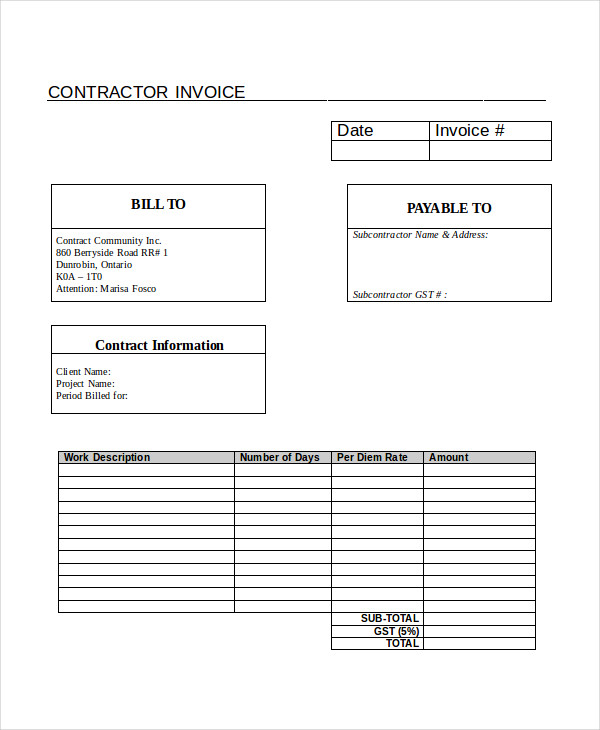 23 Blank Invoice Examples Samples In Google Docs Google Sheets Excel Doc Numbers Pages Pdf Examples