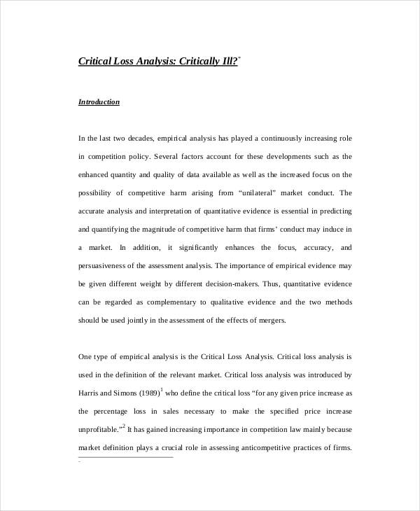 Paper Critical Analysis Sample PDF Template