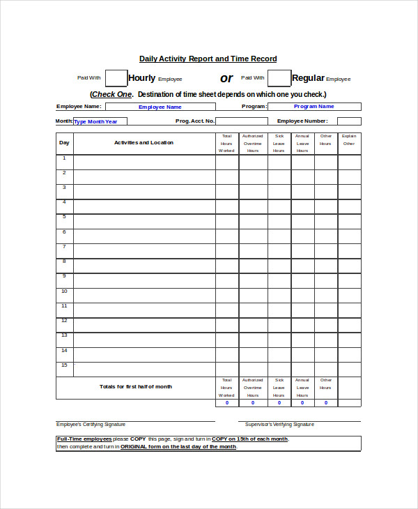 Contoh Daily Report Excel Imagesee 6658